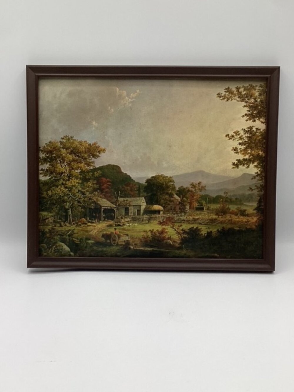 Framed Wall Art Lithograph Vintage Rustic Cider Farm Scene 8x10 by G.H. Durrie